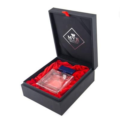 China Custom Design High Quality FSC Gift Paper Box Black Perfume Packaging Gift Cosmetic Packaging Paper Box for sale