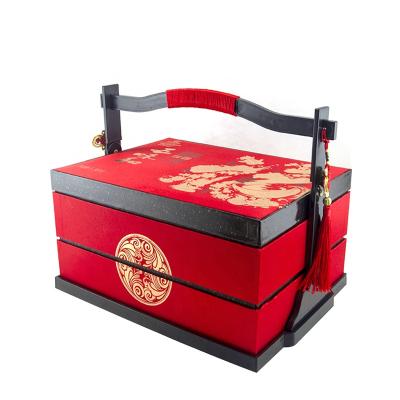 China China Recyclable Traditional Festival Mooncake Packaging High End Special Design Wooden Frame Gift Box for sale