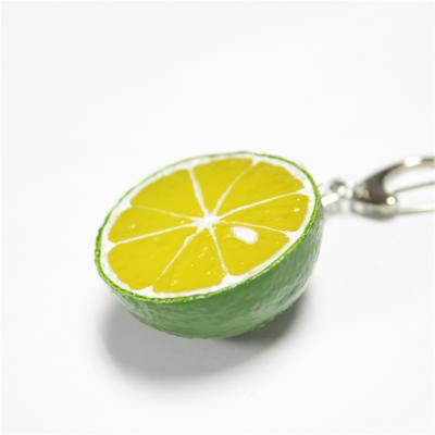 China Global Realistic Fake Lime Artificial Lime Fruit Ornaments Custom Christmas Key Chain for sale