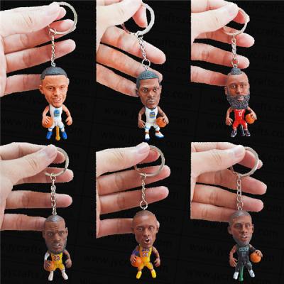 China NBA star basketball player figure plays key chain basketball player hotsale NBA star figure plays key chain for souvenir gift 13 players for sale