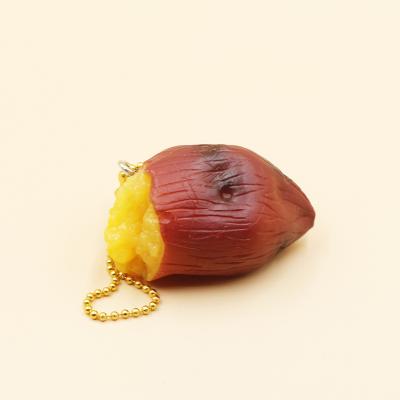 China 3D Miniature Sweet Potato Shape Novelty Fake Food Key Chain Key Chain Toy 3D Miniature Sweet Potato Shape For Fun Charms for sale