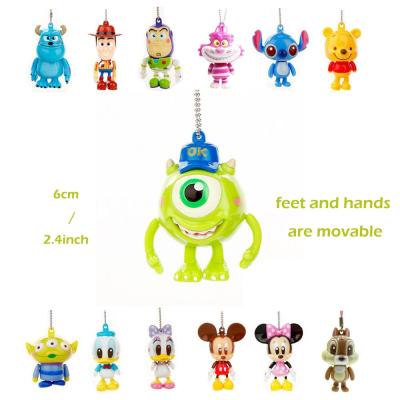 China Cartoon characters mickey mouse monsters hotsale cartoon characters mickey mouse action number toy key chain for bag charms for sale