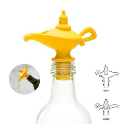 China Non Puddle Aladdin Lamp Shape Bottle Stopper Bottle Pourer For Fun Housewarming Gift Idea for sale