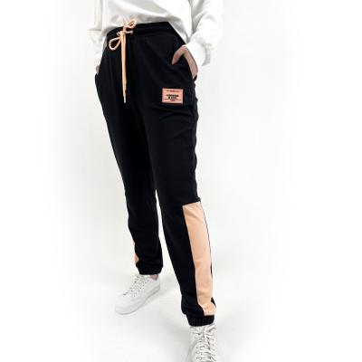 China 2021 New Fashion Breathable Custom Elastic Waistband Spliced ​​Fleece Highstreet Drawstring Jogger Sweatpants Fashionable Loose Women for sale