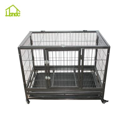 China Square Breathable Airline Tube Metal Dog Crate With Wheels for sale