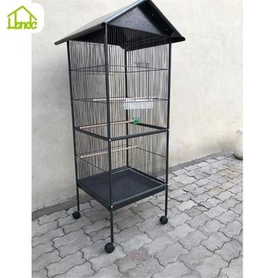 China Large Breathable Steel Aviary Cage Pet Parrot Cage Bird Cage With Roof for sale