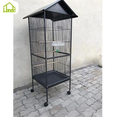 China Large Breathable Steel Aviary Cage Pet Parrot Cage Bird Cage With Food Bowl Breeding for sale