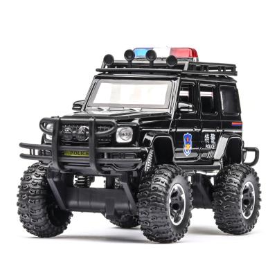 China 1:32 Model Toy Alloy Toy Diecast Car Mercedes Benz G63 Police Vehicle Diecast Off-Road Model With Sound /Light for sale