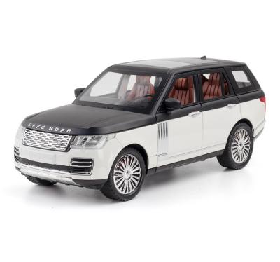 China Diecast Toy Simulation 1:24 Range Rover Diecast Car Mode Sound And Light Pull Back Alloy Toy for sale