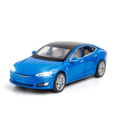 China Diecast Toy 1:32 Diecast Car Zinc Alloy Pop And Diecast Model Car Tesla Model S Metal Back Model Car for sale