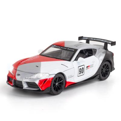 China Scale Diecast Toy 1:32 Diecast Toyota Supra Racing Sound Light Alloy Open Door Racing Car Model Car Model for sale