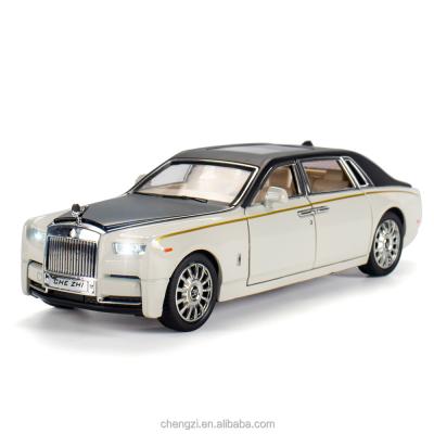 China 1/24 Sound and Light Toy Diecast Car Model Scale Rolls Royce Phantom Alloy Model Children Diecast Pull Back Toy Car Decoration for sale