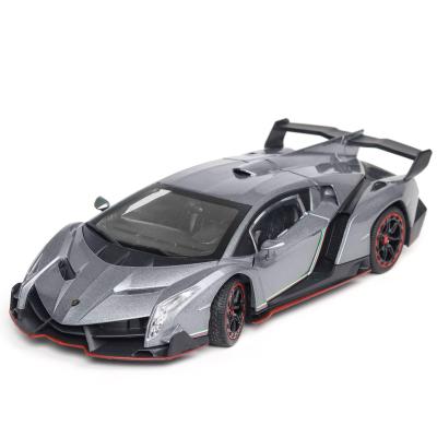 China 1/24 Wheels Alloy Steerable Model Car Diecast Toy Pull Back Decoration Healthy Lamborghini Veneno Super Racing Car for sale