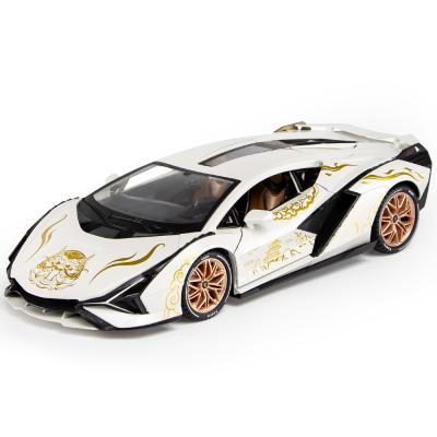 China Diecast toy 1/18 diecast Chinese national characteristic vision edition alloy sports car model pull back Lamborghini Si-ngan for sale