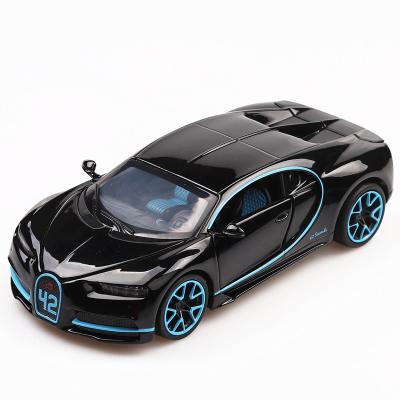 China Tail Wing 1:32 Bugatti Chiron Racing Car Alloy Rising Model Car Pull Out Sound Light for sale