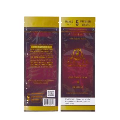 China Recyclable 3 Sides Sealed Small Zipper Cigar Packed for sale