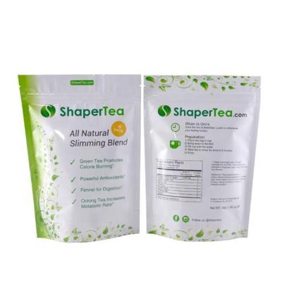 China Recyclable tea packaging luster printing resealable doyapck bag biodegrad for sale