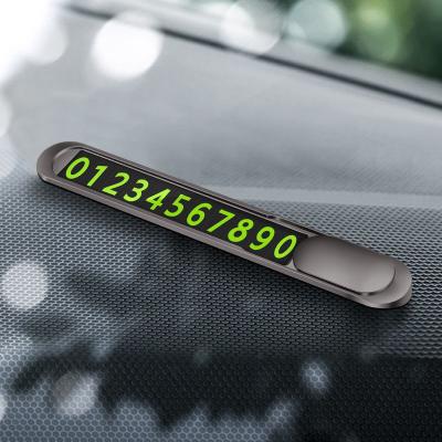 China 2022 New Mini Aluminum Car Temporary Parking Specially Authorized IP Card Phone Number Card Plate Phone Number Parking Stop Automobile Accessories for sale