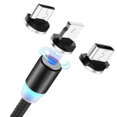 China Free Shipping LED Magnetic Cable 1m 1.5m Magnetic 2m 3 USB Charger in 1 Magnetic USB Cable XINBEST Mobile Phone Charging Cable for sale