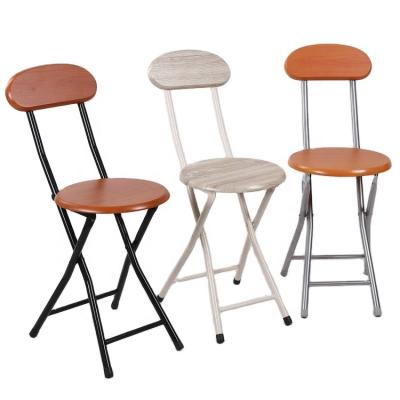 China Metal Foldable Cheap MDF Portable Small Barstool Chair Wholesales for sale