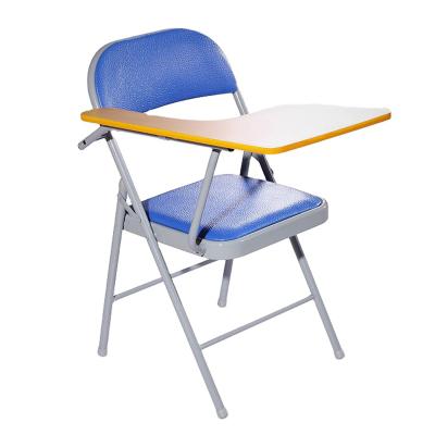 China Wholesale Portable Foldable Study Student Plastic Classroom Writing Conference Chair With Notepad for sale