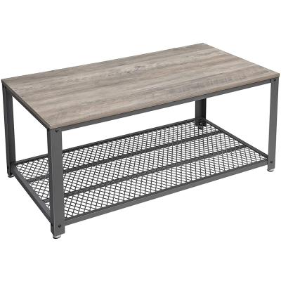 China Metal Living Room Furniture Convertible Wood Center Coffee Table With Metal Leg for sale