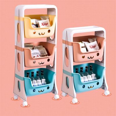 China Sustainable Hot Selling PP Plastic Material Household DIY Kids Toy Shelf Storage Basket Racks Kids Room Snack Sundries Organizer for sale