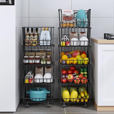 China Viable Wholesale Customized Black Iron Fruit and Vegetable Storage Racks Kitchen Storage Basket Wire Rack Wire Fruit Basket for sale