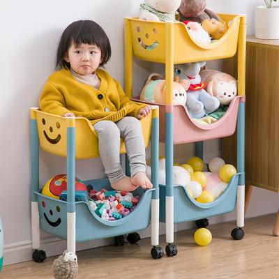 China Home Detachable Folding Baby Books Snack Kids Toy Storage Plastic Holder 2 Layers Viable / 3 Layers for sale