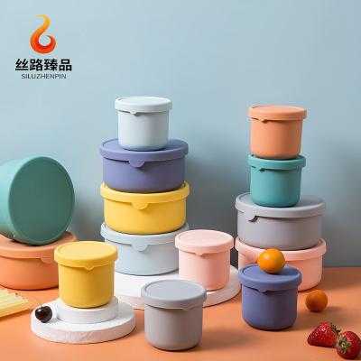 China Portable refrigerator fresh seal fruit vegetable lunch box portable office student silicone thermal insulation lunch box suit for sale