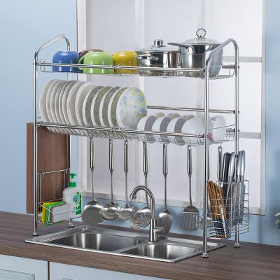 China 304 Stainless Steel Kitchen Sink Sustainable Drain Rack Multifunctional Dish Storage Rack for sale