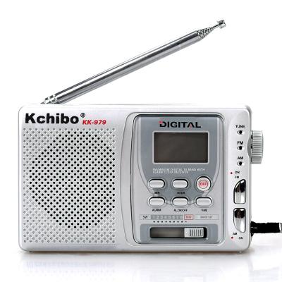 China Kchibo Multiband High Band Selectivity FM/TV/MW/SW 10 Radio Portable Radio With Digital Clock for sale