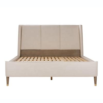 China Solid Wood Bed 1.8 M Modern Minimalist Queen Size Double Bed Modern Scandinavian Style Bed for sale