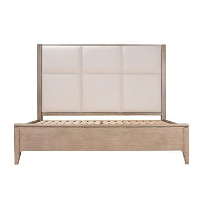 China Cheap Solid Wood King Size Fashion Upholstered Solid Wood Bed Professional Manufacture for sale