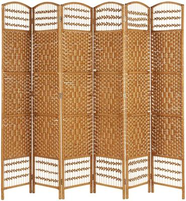 China 6 Panel Eco-Friendly Plant Fiber Natural Handcrafted Room Divider for sale