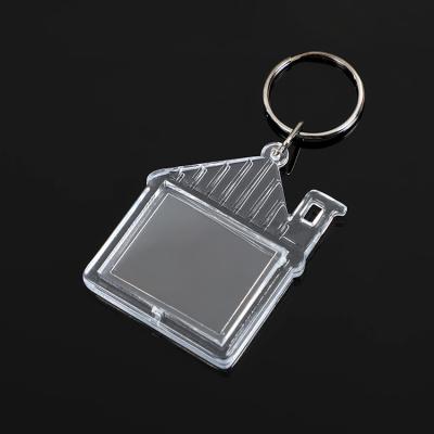 China Custom House Eco Friendly Shape Key Ring Promotional Acrylic Key Chain With Photo for sale