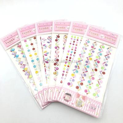 China Self Adhesive Jewelery Crystal Gem Cut Stone Bling Craft Stickers Assorted Decorative Sticker for sale