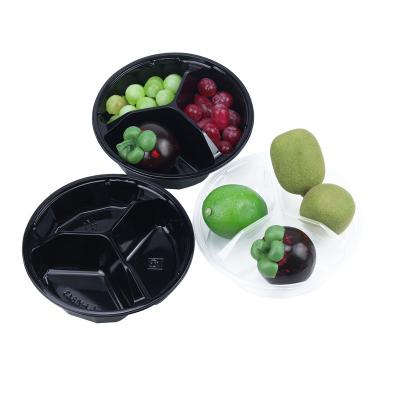 China Biodegradable Rectangular Catering Fruit Vegetable Salad Clear Disposable Plastic Food Containers With Lids for sale