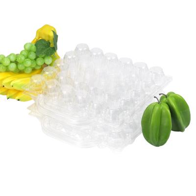 China Stylish Clear Transparent Grids 6x5 30 Holes Plastic Egg Wrapper Cell Tray Box Crate with Stand for sale