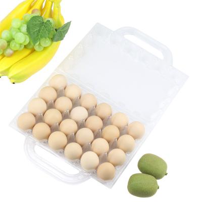 China Stylish Customized Wholesale 24 Holes PET Duck Goose Poultry Egg Plastic Transparent Rectangular Tray Blister Egg Tray for sale