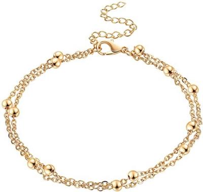 China Wholesale Luxury Personalized Cuban Chain Anklet Environmentally Friendly Waterproof Anklet Ladies Alloy Foot Jewelry for sale