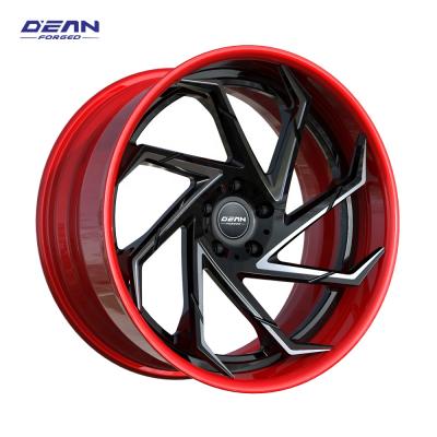 China 6061-T6 Forged Aluminum #8101P2F Spinning Style Two Color Custom Forged Wheels 16-24inch 2 Piece 6061-T6 Aluminum Alloy Jwl Via Wheels for sale