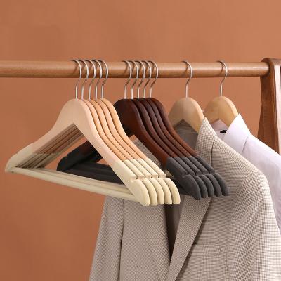 China Shoulder with velvet vintage sweater hangers the best of beautiful wooden cheap luxury jacket cabinet clothes hangers for sale