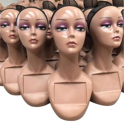 China Other Head Realistic Cheap Plastic Female Life Size Mannequin Main Makeup Model For Wig Display for sale