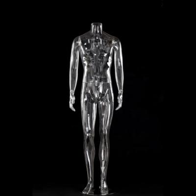 China Wholesale Plastic Clear Transparent Headless Torso Mannequin Stand Male Mannequin for sale