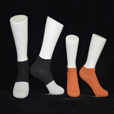 China New Fashion Light Weight Plastic Male Female Feet Mannequin Stand Forms For Socks Display for sale