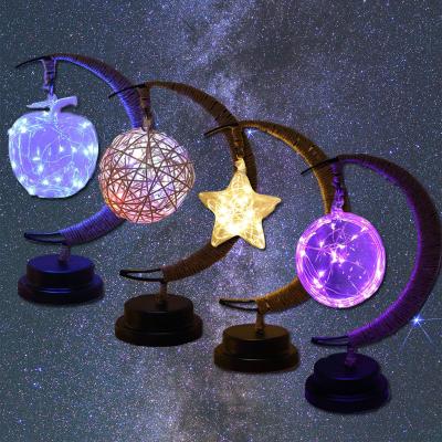 China Eid Decoration Ramadan Decorations Marquee Sign Battery USB Powered Metal Table Moon Star Led Eid Night Lights for sale