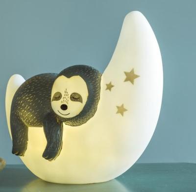 China Modern Cute Sloth on the Moon Lamp in Plastic Material Decoration Best Moon and Star Night Light for Kids Room for sale