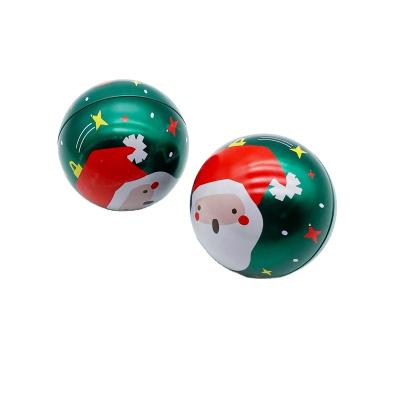 China Custom Printed Gift Tin Ball Tin Ball Candy Chocolate Packing Metal Christmas Tin Ball Iron Recyclable Gift for sale