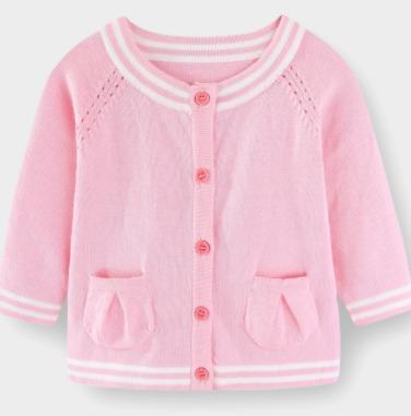 China Wholesale Promotional Trend Organic Single Pink Long Sleeve 100% Cotton Organic Babies' Sweaters for sale